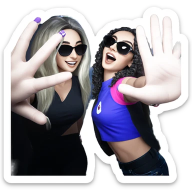 smiling girls in sunglasses sticker