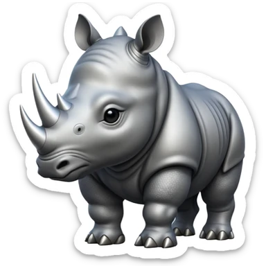 silver and black rhino sticker