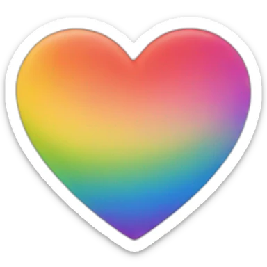 Ombré rainbow heart sticker