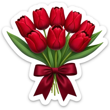 Dark red tulip bouquet sticker