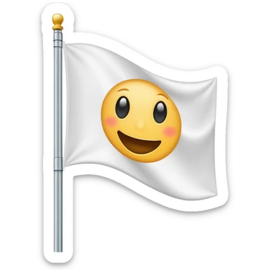 White flag on pole  sticker