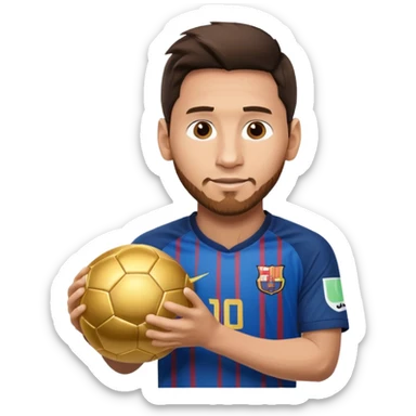 Messi con un balón de oro sticker