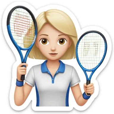 A girl with tennis rocket sticker