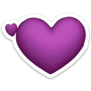 plain dark magenta heart  sticker