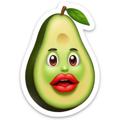 Un aguacate con labios muy grandes sticker