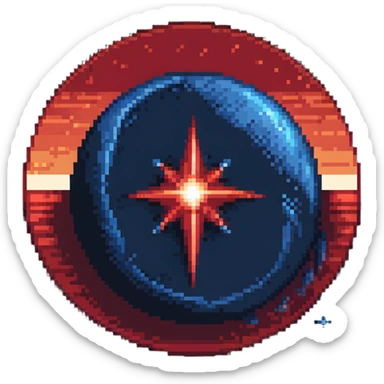 Deep blue morning star over planet with red sunrise sticker