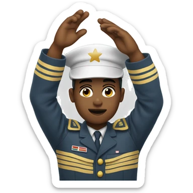 salute with two hands sticker