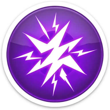 Combination of red blue lightening creating purple lightening in circle shape sticker