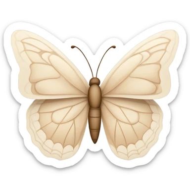 beige butterfly flying away sticker