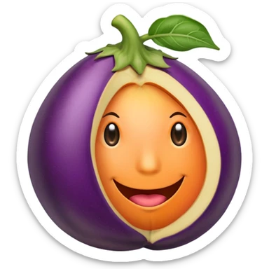 Eggplant inside peache sticker