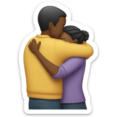 Two people hugging sticker