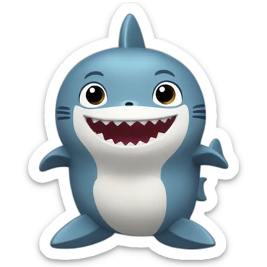 cute fluffy plushy shark ikea sticker