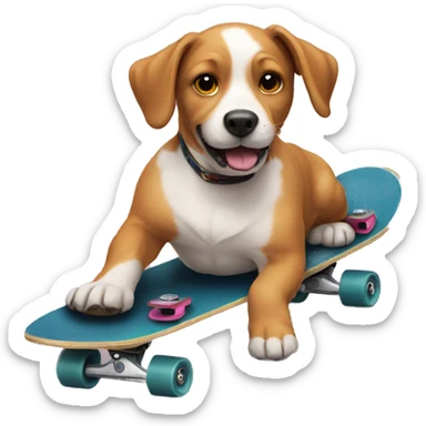dog on a skateboard sticker