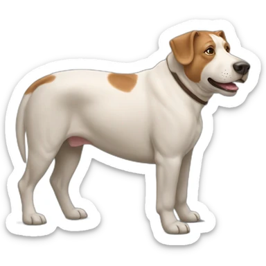 Chien sur hippopotame sticker