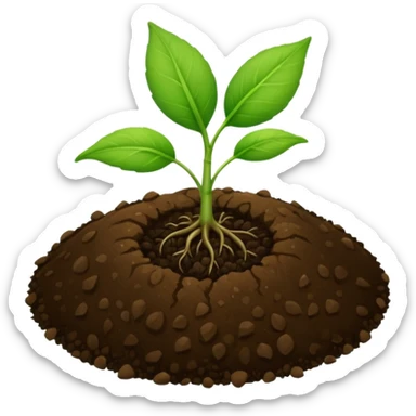 A tiny two leaf seedling coming out of a seed sticker