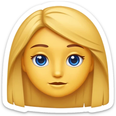 Un emoji myrtille féminin avec des cils  sticker