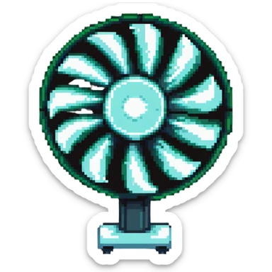 oscillating fan with spinning blades sticker