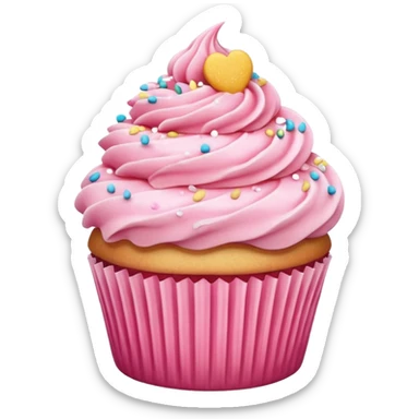 Cupcake with pink icing sticker
