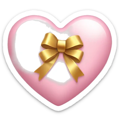 light pink coquette heart with gold bow wrapped around  sticker