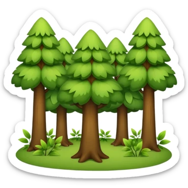 forest, cute trees with a lot of leaves sticker