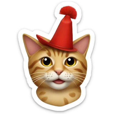 cat with albanian hat (plis) sticker