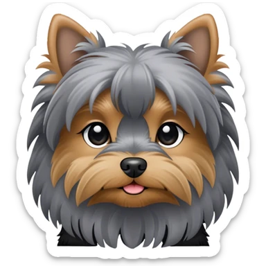 Black and grey yorkie sticker