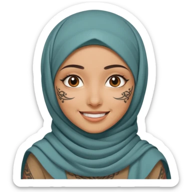 arab ancient GIRL with tatooed and hijab  sticker