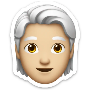 white sales person with black hair  sticker