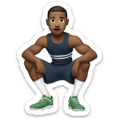 a young man doing squat (sport) sticker