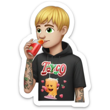 Lil Peep drinking a Faygo sticker