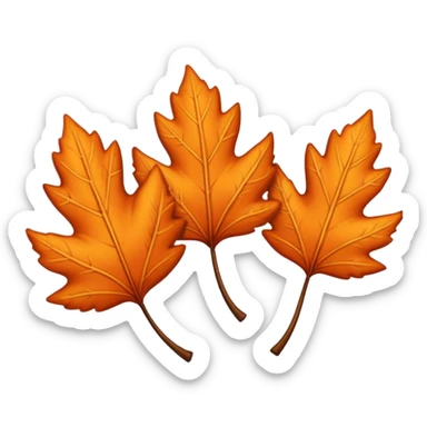 3 autumn leaves, blowing in the wind, to the left, white background sticker
