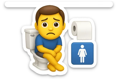 emoji stile iphone che riguarda l'argomento "stipsi/andrò al bagno oggi?", iperrealistico 4k sticker