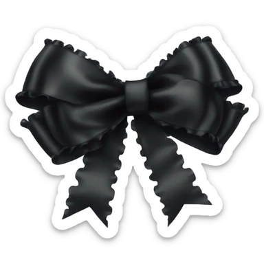 frilly black ribbon bow sticker