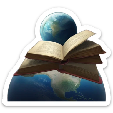 A book on top of planet eafth sticker
