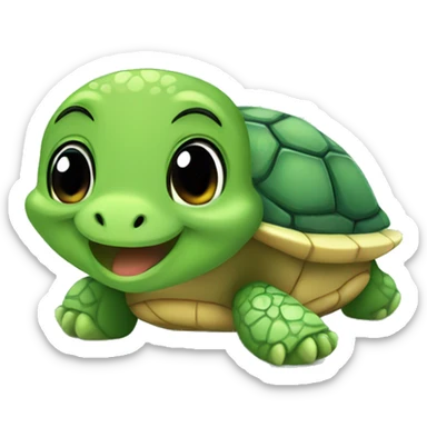 cute turtle with cute snake sticker