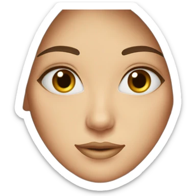 lady-long-straight-brown-hair-beautiful-eye-eyebrow sticker