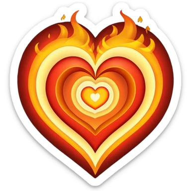 heart spiral and fire sticker