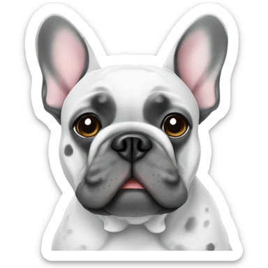 French Bulldog grey with white speckles sticker