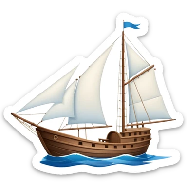 small merchant ship on the open sea sticker
