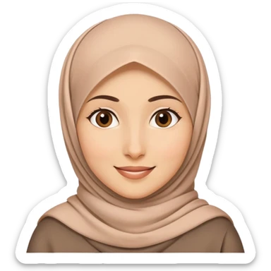 Caring mother wearing a hijab with a warm smile sticker