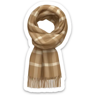 scarf in beige plaid sticker