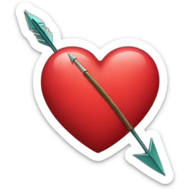 heart pierced with an arrow sticker