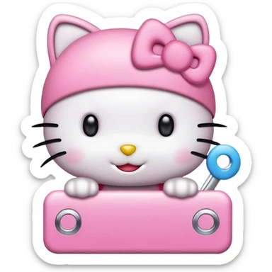 Hello Kitty as a cute browser icon featuring address bar and navigation buttons sticker