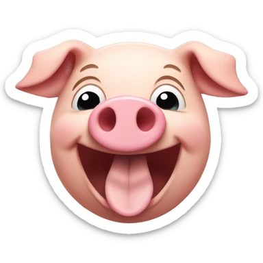 Pig laughing sticker