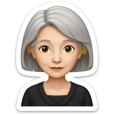 i need an image of a older woman named bonny who is a bind fund manager. where dark black professional dress with grey hair sticker