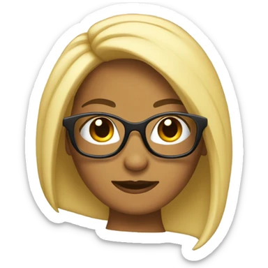 Chica pelinegra con lentes y brackets sticker