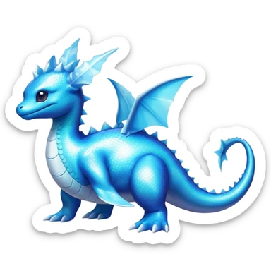 Shiny Exotic Colorful epic Lapras-Salamence-Vaporeon-Fakémon-hybrid-creature (full body)  sticker