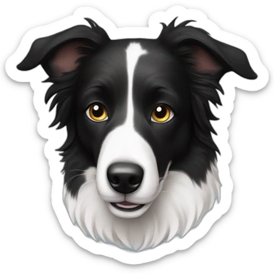 Skinny face Black and white Border collie dog sticker