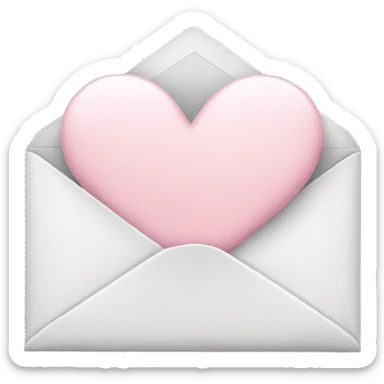 white envelope with a light pink heart sticker