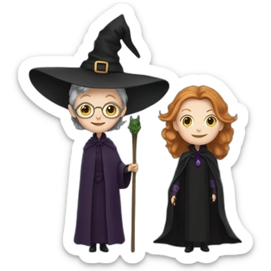 Minerva McGonagall with Witch bat sticker